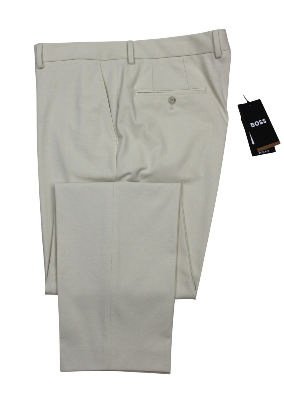 $248 Hugo Boss Dress Pants Mens 38 Beige C-Genius-J-251 Stretch Flat Front 54 EU